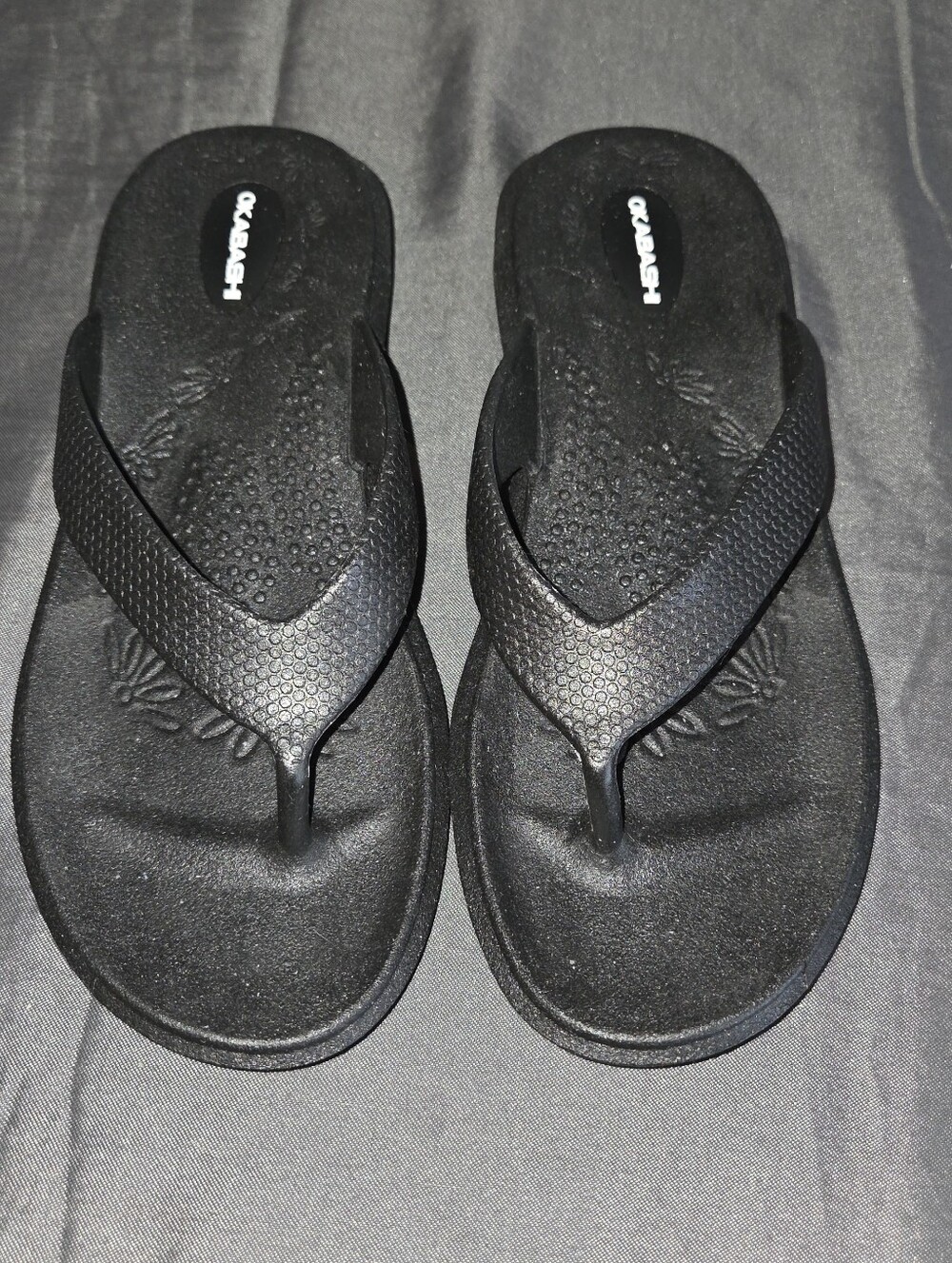 Okabashi Black Textured Flip Flops